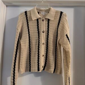 Blu Pepper Cream and Black Knit Cardigan